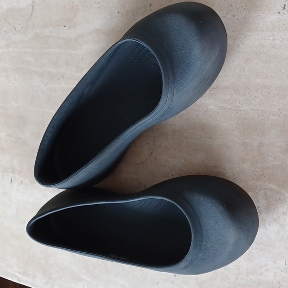 CROCS - SLIP-ON W9 Ballet "At Work" Black Flats Non-marking. Slip resistant - Picture 3 of 9